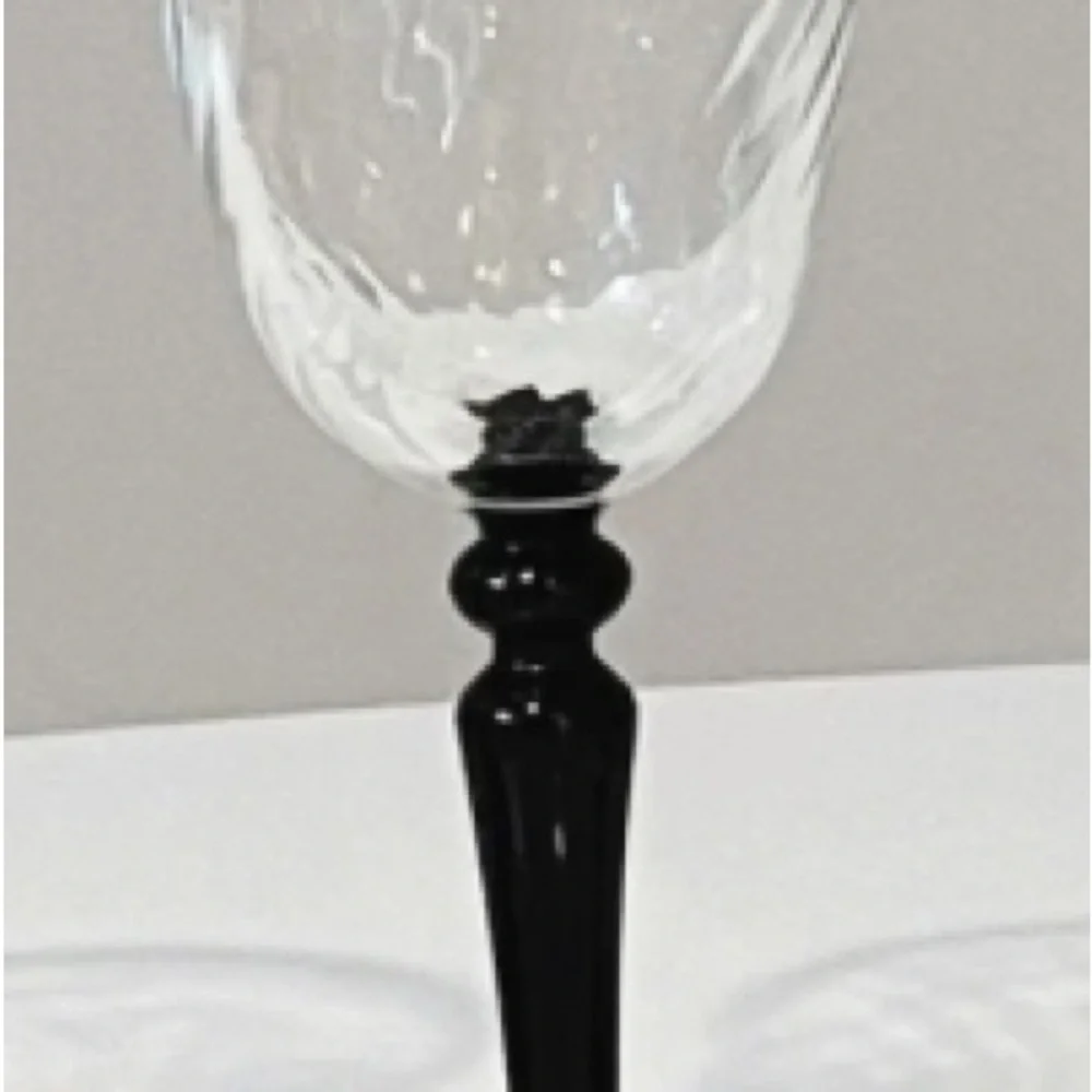 VTG Luminarc France Black Stem Cordial Glass Set